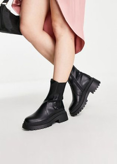 Topshop Kyle chunky Chelsea boots in black
