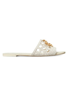 Tory Burch Eleanor Woven Leather Slides