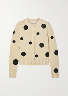 Tory Burch Polka-dot Appliqued Knitted Cardigan