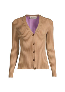 Tory Burch Ribbed Colorblocked Cardigan