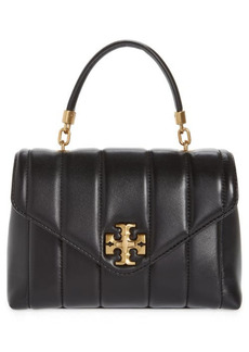 Tory Burch Kira Small Quilted Leather Satchel in Black /Rolled Gold at Nordstrom