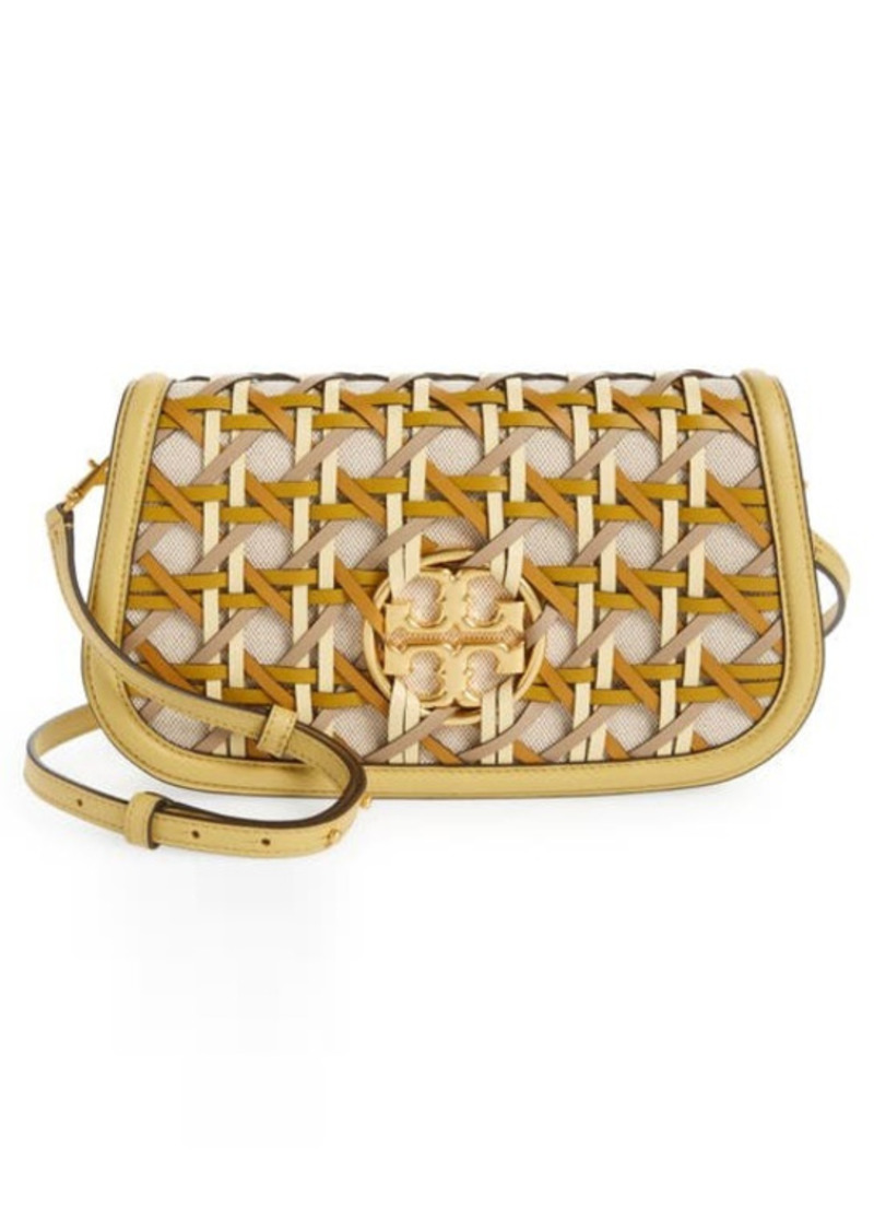 Tory Burch Miller Basketweave Leather Convertible Clutch in Cornbread at Nordstrom
