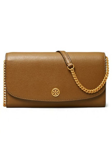 Tory Burch Robinson Leather Wallet on a Chain in Bistro Brown at Nordstrom
