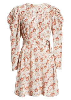 Ulla Johnson Elaine Floral Print Long Sleeve Silk Dress in Wisteria at Nordstrom