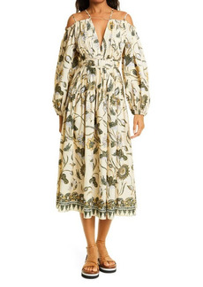 Ulla Johnson Tahlia Long Sleeve Cotton A-Line Dress in Lemon Balm at Nordstrom