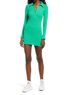 Urban Outfitters Exclusives BDG Urban Outfitters Rib Polo Dress in Green at Nordstrom