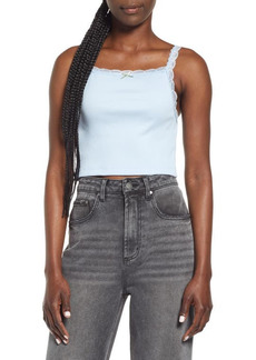Urban Outfitters Exclusives BDG Urban Outfitters Women's Rib Lace Edge Cotton Camisole in Baby Blue at Nordstrom