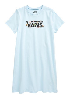 Vans Kids' Butterfly Floral Print Cotton Graphic T-Shirt Dress in Delicate Blue at Nordstrom
