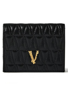 Versace Virtus Quilted Leather Bifold Wallet in Black at Nordstrom