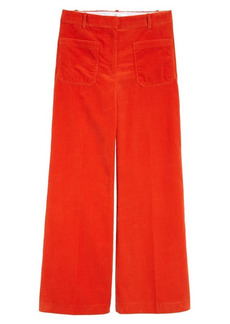 Victoria Beckham Alina Patch Pocket Cotton Corduroy Trousers in Bright Orange at Nordstrom