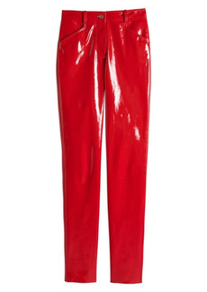 Victoria Beckham Faux Leather Skinny Trousers in Bright Red at Nordstrom