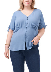 Vince Camuto Front Button Blouse in Canyon Blue at Nordstrom