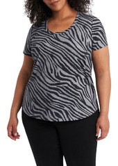 Vince Camuto Zebra Print Scoop Neck T-Shirt in Silver Heather at Nordstrom