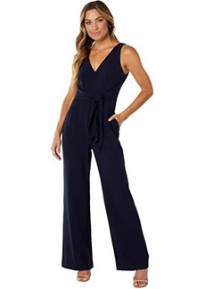 Vince Camuto Signature Stretch Crepe Jumpsuit with Tie Waist
