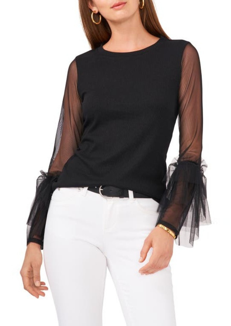 Vince Camuto Back Zip Sweater in Rich Black at Nordstrom