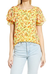 Vince Camuto Blooming Tulip Sleeve Blouse in Lemon Yellow at Nordstrom