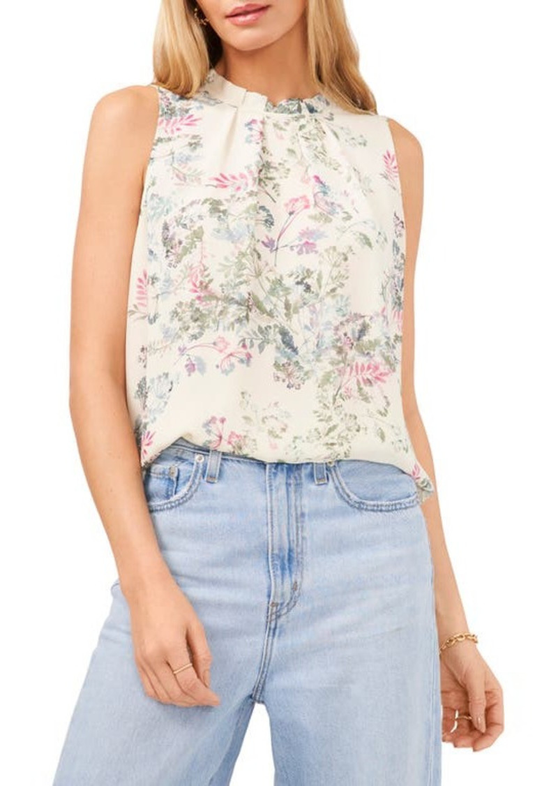 Vince Camuto Breezy Dandelion Sleeveless Blouse in New Ivory at Nordstrom