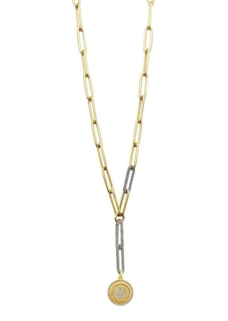 Vince Camuto Coin Pendant Y-Necklace in Gold /Silver /Crystal at Nordstrom