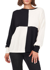Vince Camuto Colorblock Sweater in Rich Black at Nordstrom