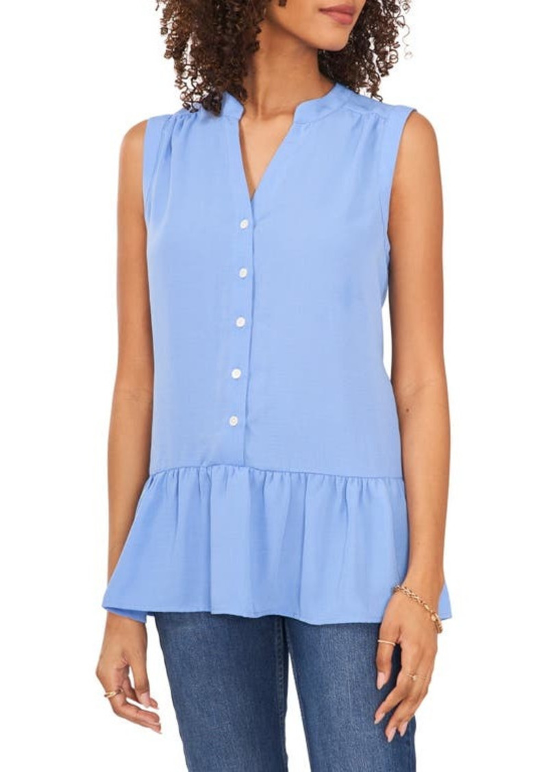 Vince Camuto Crinkled Gauze Peplum Top in Blue Jay at Nordstrom