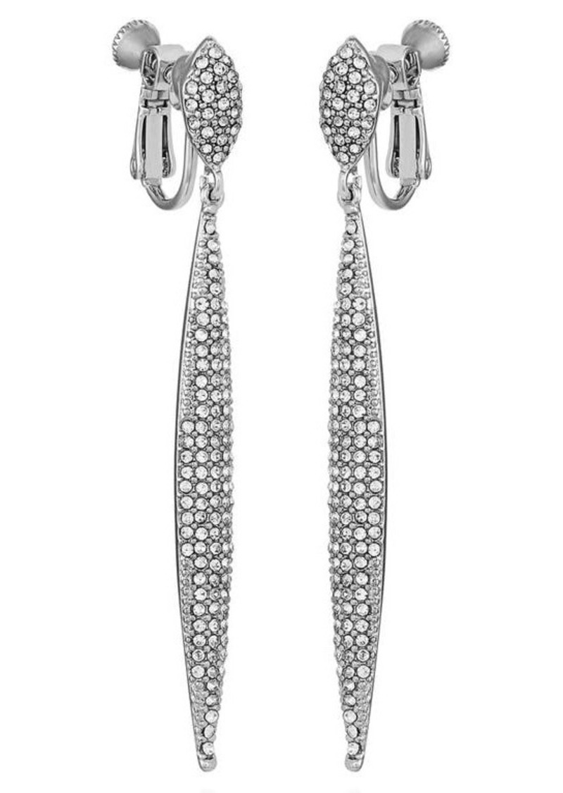 Vince Camuto Crystal Clip-On Drop Earrings in Silver /Crystal at Nordstrom