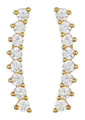 Vince Camuto Cubic Zirconia Ear Crawlers in Gold/Crystal at Nordstrom