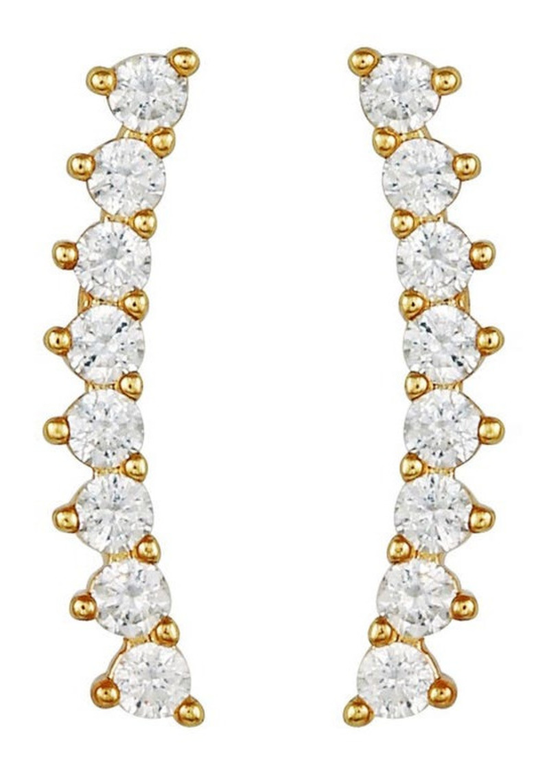 Vince Camuto Cubic Zirconia Ear Crawlers in Gold/Crystal at Nordstrom