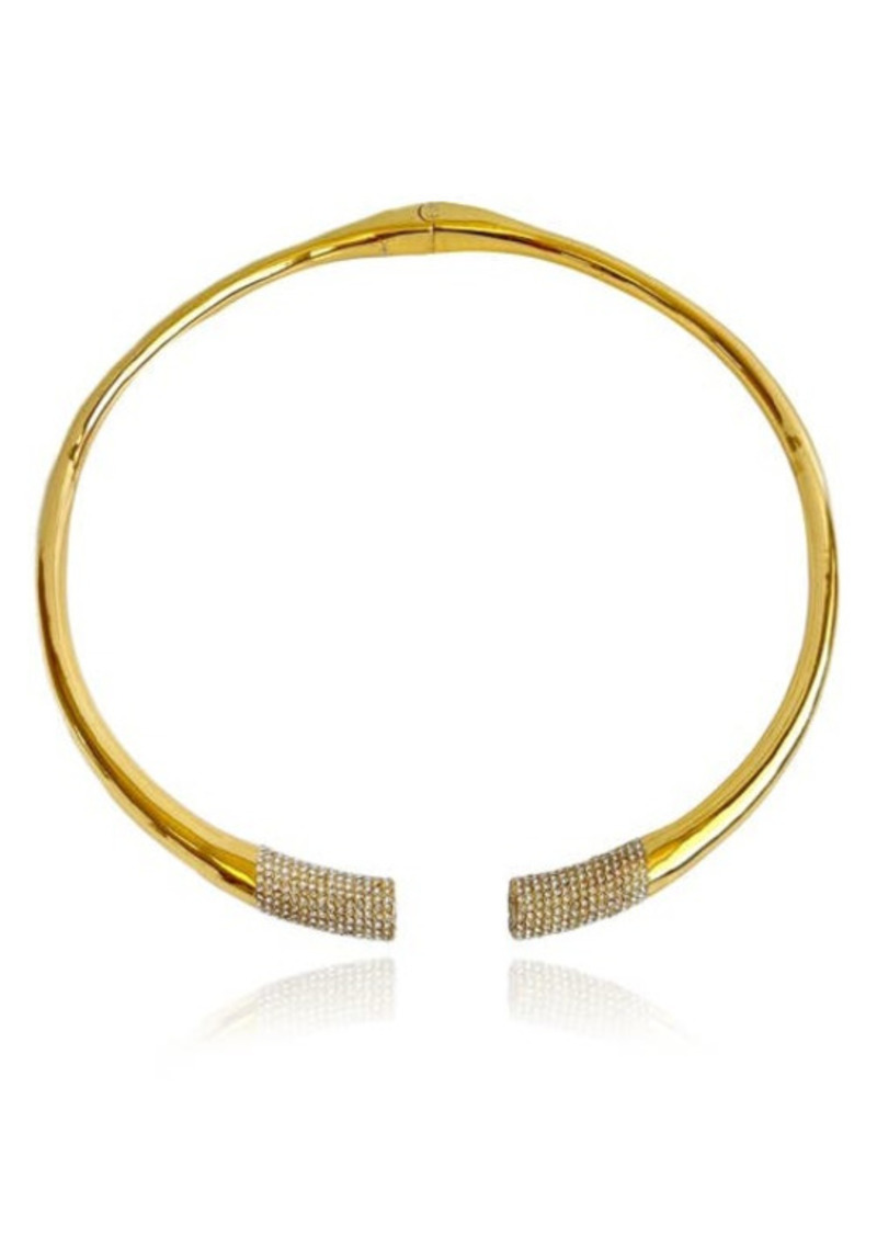 Vince Camuto Cubist Pavé Tip Collar Necklace in Gold/Crystal at Nordstrom