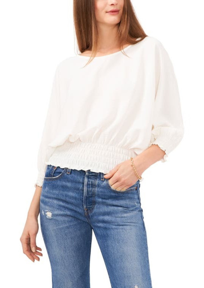 Vince Camuto Dolman Sleeve Smock Waist Blouse in New Ivory at Nordstrom