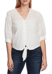 Vince Camuto Eyelet Tie Front Top