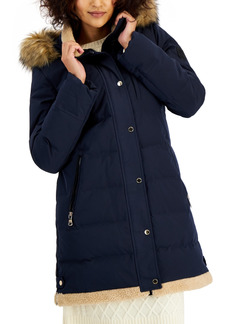 Vince Camuto Women's Faux-Fur-Trim Hooded Down Puffer Coat