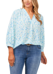 Vince Camuto Field Floral Print Blouse in Blue at Nordstrom