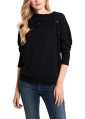 Vince Camuto Foldover Neck Long Sleeve Top in Rich Black at Nordstrom
