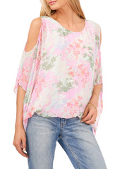 Vince Camuto Glowing Garden Cold Shoulder Blouse in Brook Green at Nordstrom