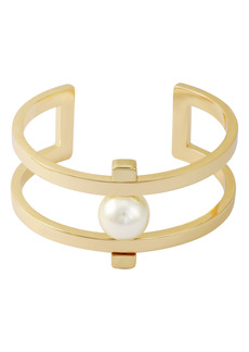Vince Camuto Imitation Pearl Cuff Bracelet in Gold Tone at Nordstrom