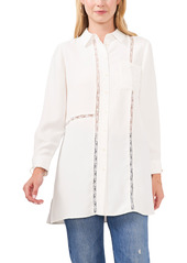 Vince Camuto Lace Inset Button-Up Shirt in New Ivory at Nordstrom