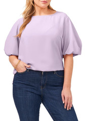 Vince Camuto Luxe Puff Sleeve Crêpe de Chine Blouse in Iris Purple at Nordstrom