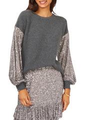 VINCE CAMUTO Mixed Media Sequin Sweater