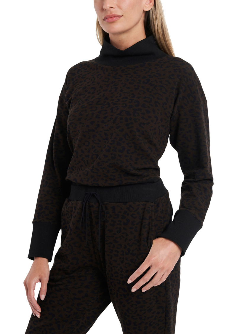 Vince Camuto Mock Neck Cotton Blend French Terry Top in Dp Espresso at Nordstrom