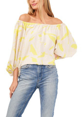 Vince Camuto Off the Shoulder Balloon Blouse in White Birch at Nordstrom
