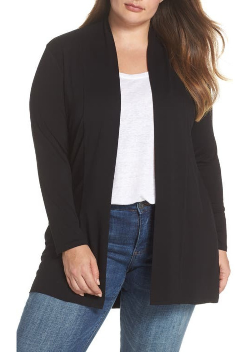 Vince Camuto Open Front Cardigan in Rich Black at Nordstrom