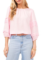 Vince Camuto Pleated Sleeve Gauze Blouse in Soft Iris at Nordstrom