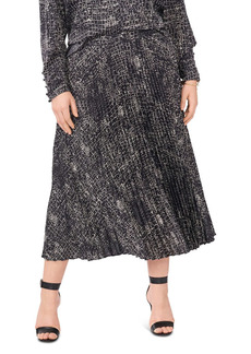 VINCE CAMUTO Plus Pleated Croc Print Skirt
