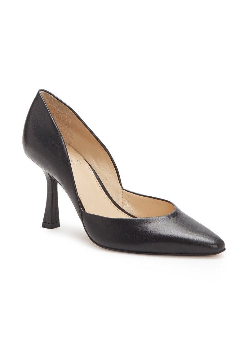 Vince Camuto Karala Pointed Toe Pump in Black Leather at Nordstrom
