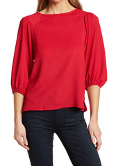 Vince Camuto Puff Sleeve Top in Burgundy at Nordstrom
