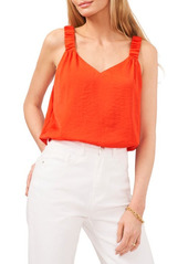 Vince Camuto Ruched Strap Rumple Tank in Orange Coral at Nordstrom