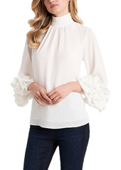 Vince Camuto Ruffle Sleeve Blouse in New Ivory at Nordstrom