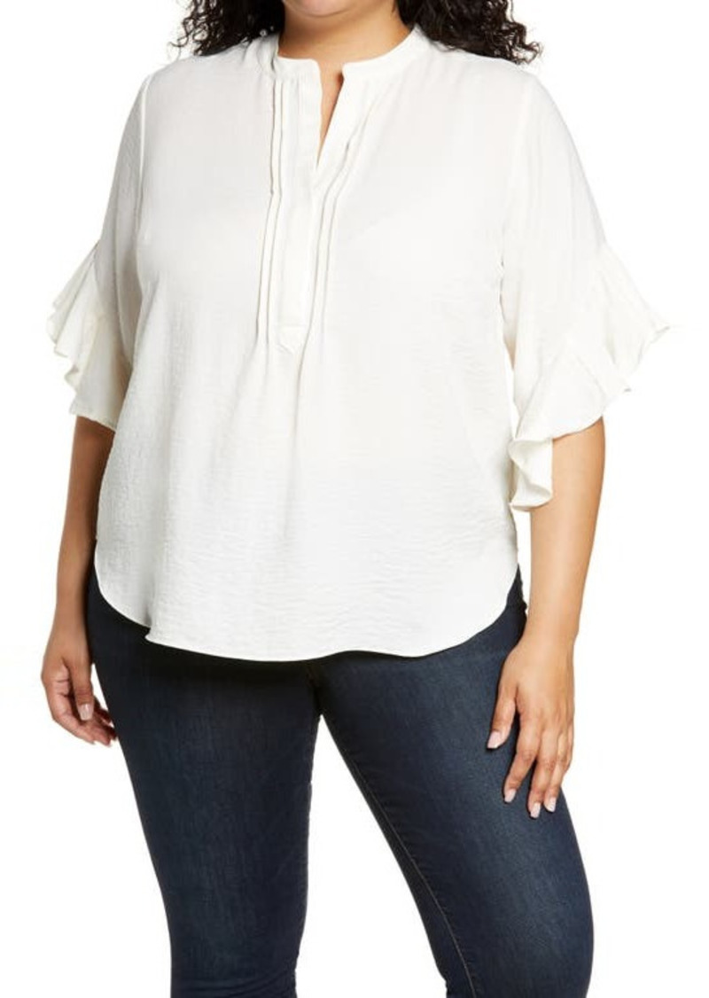 Vince Camuto Ruffle Sleeve Blouse in New Ivory at Nordstrom