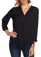 Vince Camuto Rumple Fabric Blouse in Rich Black at Nordstrom