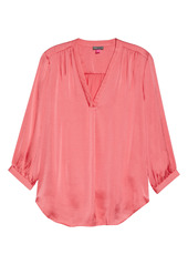 Vince Camuto Rumple Satin Blouse in Carmine Pink at Nordstrom